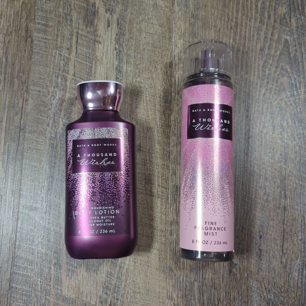 Bath And Body Works A Thousand Wishes Body Lotion And Fragrance Mist New 8 fl Oz - Picture 1 of 5